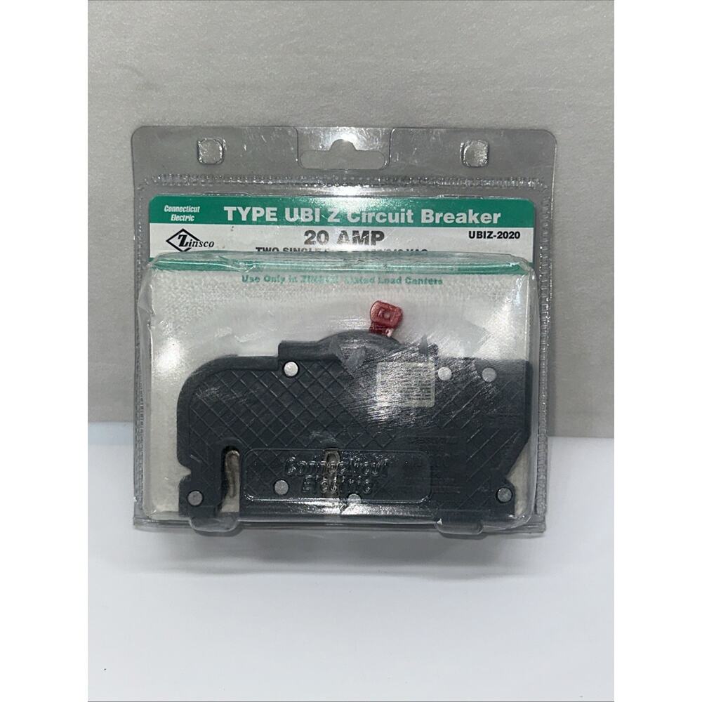 Connecticut Electric UBIZ-2020 2 Pole Circuit Breaker, 20 Amp Zinsco NEW
